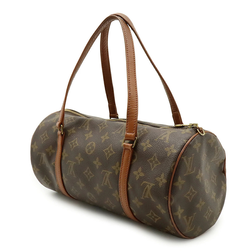 Louis Vuitton Papillon Monogram Cylindrical Pouch Handbag Brown